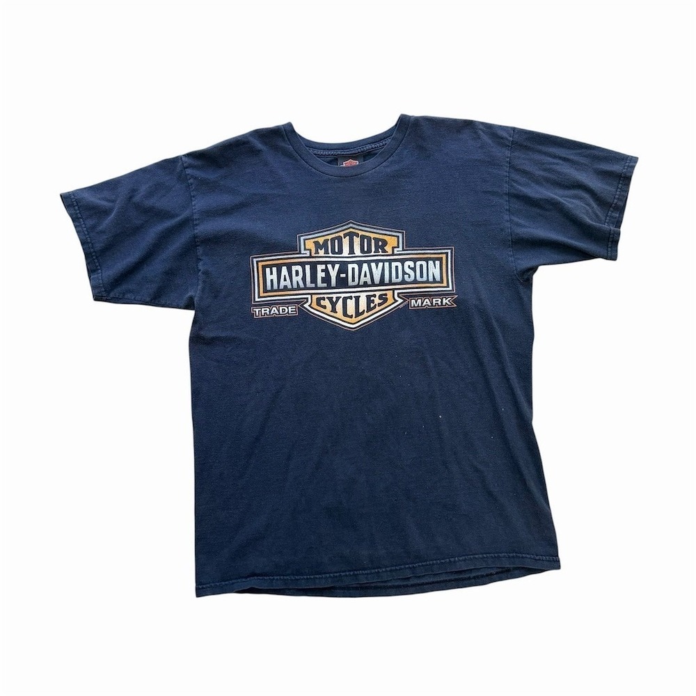 Harley-Davidson‎ T-Shirt Mens L Navy Blue Key West Florida Double-Sided